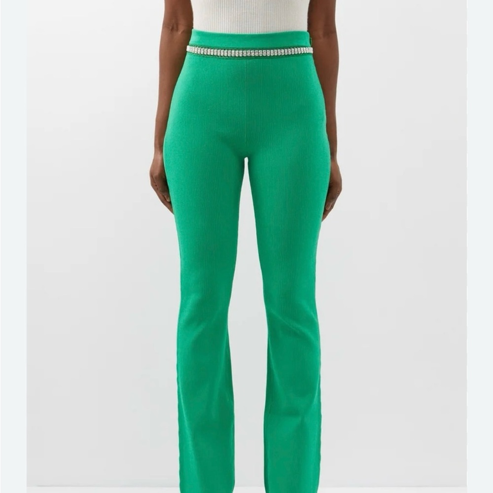 Paco Rabanne Green Boot Cut Flare Pants